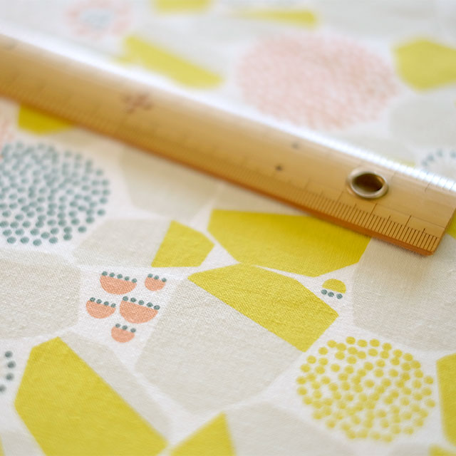 手刷りの生地「石垣」黄色