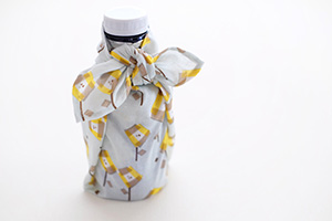 ガーゼハンカチ「スクエアフラワー」イエロー